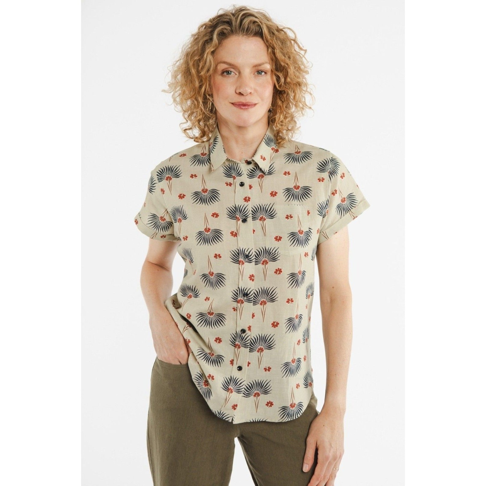 Bridge & Burn The Bea Shirt Top Short Sleeve Buttondown Printed Xxl Nwt 282861 — image 2 of 8